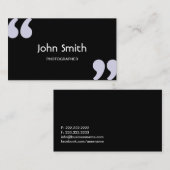 Einfache Anführungszeichen-schwarze Visitenkarte (Vorne/Hinten)