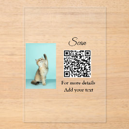 Einfache Angaben zum Tiernamen QR-Code hinzufügen  Acryleinladungen