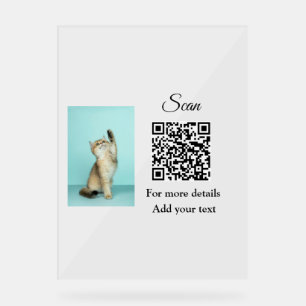Einfache Angaben zum Tiernamen QR-Code hinzufügen Acrylschild