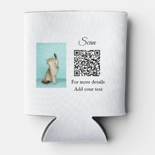 Einfache Angaben zum Tiernamen QR-Code hinzufügen Dosenkühler (Vorderseite)