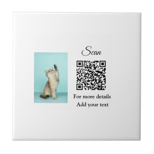 Einfache Angaben zum Tiernamen QR-Code hinzufügen  Fliese (Vorderseite)