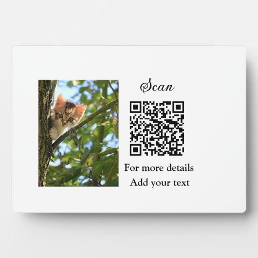 Einfache Angaben zum Tiernamen QR-Code hinzufügen  Fotoplatte (Vorderseite)