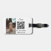 Einfache Angaben zum Tiernamen QR-Code hinzufügen Gepäckanhänger (Rückseite horizontal)