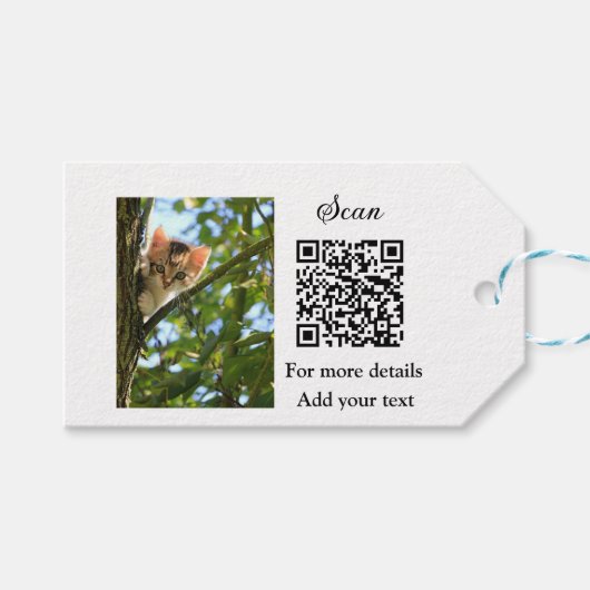 Einfache Angaben zum Tiernamen QR-Code hinzufügen  Geschenkanhänger (Vorderseite (Horizontal))