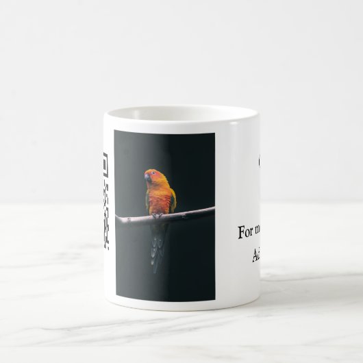 Einfache Angaben zum Tiernamen QR-Code hinzufügen Kaffeetasse (Mittel)