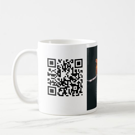 Einfache Angaben zum Tiernamen QR-Code hinzufügen  Kaffeetasse (Links)