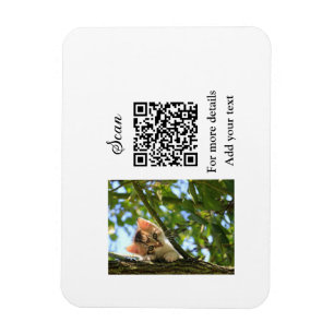 Einfache Angaben zum Tiernamen QR-Code hinzufügen Magnet