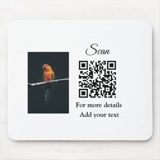 Einfache Angaben zum Tiernamen QR-Code hinzufügen Mousepad (Vorne)