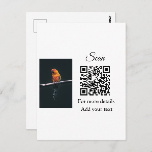 Einfache Angaben zum Tiernamen QR-Code hinzufügen  Postkarte (Vorne/Hinten)