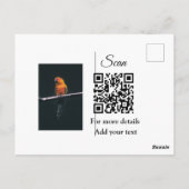 Einfache Angaben zum Tiernamen QR-Code hinzufügen Postkarte (Rückseite)