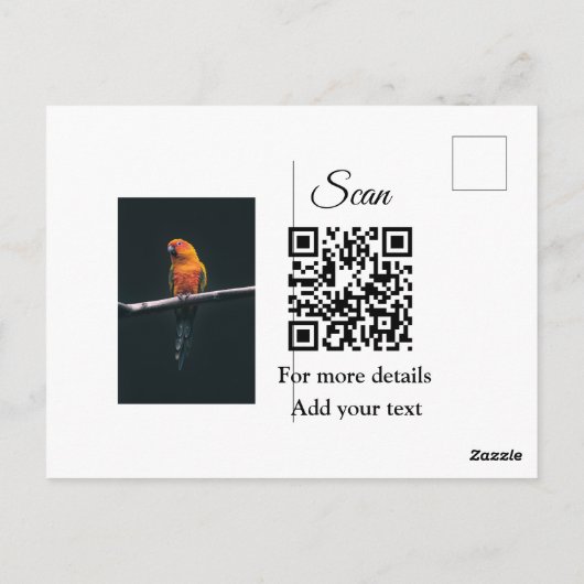 Einfache Angaben zum Tiernamen QR-Code hinzufügen Postkarte (Rückseite)