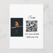 Einfache Angaben zum Tiernamen QR-Code hinzufügen Postkarte (Vorderseite)