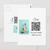 Einfache Angaben zum Tiernamen QR-Code hinzufügen  Postkarte (Vorne/Hinten)