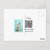 Einfache Angaben zum Tiernamen QR-Code hinzufügen  Postkarte (Rückseite)