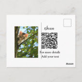 Einfache Angaben zum Tiernamen QR-Code hinzufügen  Postkarte (Rückseite)