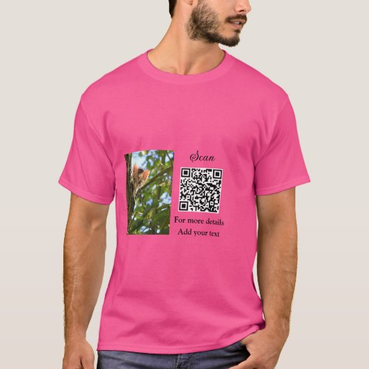 Einfache Angaben zum Tiernamen QR-Code hinzufügen  T-Shirt (Vorderseite)