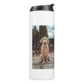 Einfache Angaben zum Tiernamen QR-Code hinzufügen Thermosbecher (Nach links gedreht)