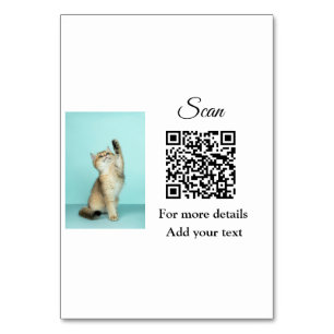 Einfache Angaben zum Tiernamen QR-Code hinzufügen Tischnummer