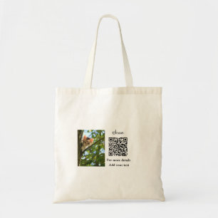 Einfache Angaben zum Tiernamen QR-Code hinzufügen Tragetasche