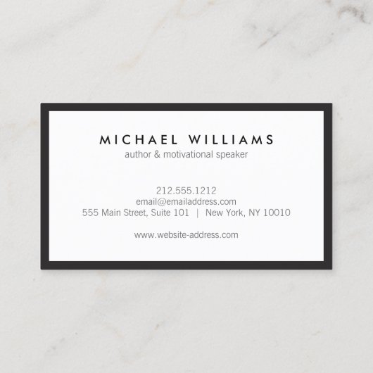 Einfache Angebotskarte für Autoren, Schriftsteller Visitenkarte (Rückseite)