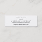 Einfache Angesagte Black Business Card Mini Visitenkarte (Rückseite)
