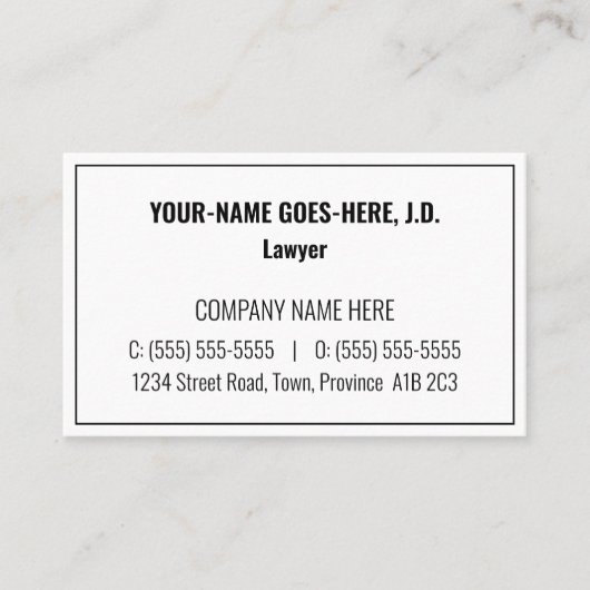 Einfache, angesehene, Berufliche Visitenkarte (Vorderseite)