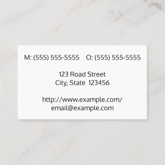 Einfache, angesehene Visitenkarte (Rückseite)