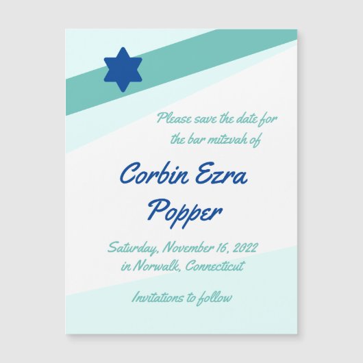 Einfache Angler Magnetkarte Save the Date (Vorderseite)