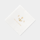 Einfache Ankerfunktion mit Initialen und Datum Servietten Mit Folie (Rechts)