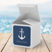 Einfache Ankerhochzeit mit benutzerdefinierter Hin Quadratischer Aufkleber