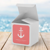 Einfache Ankerhochzeit mit benutzerdefinierter Hin Quadratischer Aufkleber