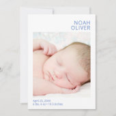 Einfache Ankündigung der Geburt eines Fotos (Vorderseite)