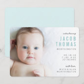 Einfache Ankündigung der Geburt eines jungen Fotos (Vorne/Hinten)