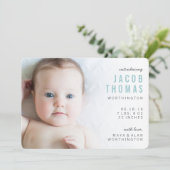 Einfache Ankündigung der Geburt eines jungen Fotos (Stehend Vorderseite)