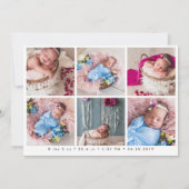 Einfache Ankündigung der Geburt eines Neugeborenen (Rückseite)