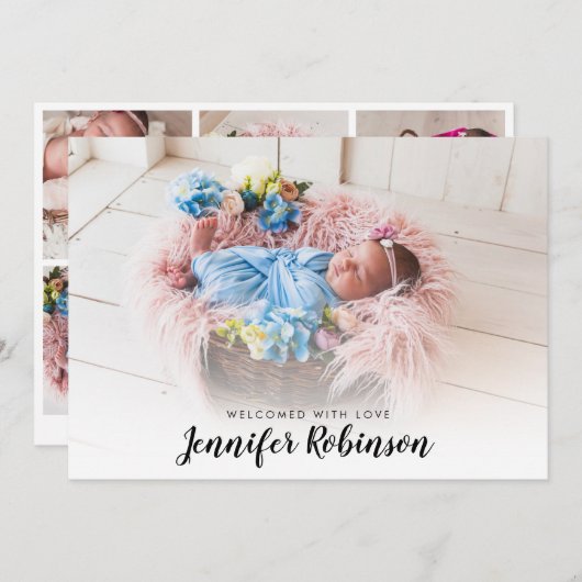 Einfache Ankündigung der Geburt eines Neugeborenen (Vorne/Hinten)