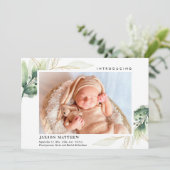 Einfache Ankündigung der Geburt von Blätter aus Gr (Stehend Vorderseite)