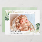 Einfache Ankündigung der Geburt von Blätter aus Gr (Vorne/Hinten)