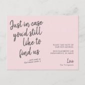 Einfache Ankündigung der modernen, sonnigen Rosa-B Postkarte (Vorderseite)