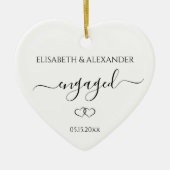 Einfache Ankündigung der Personalisierten Verlobun Keramik Ornament (Vorne)