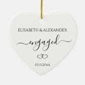 Einfache Ankündigung der Personalisierten Verlobun Keramik Ornament (Hinten)