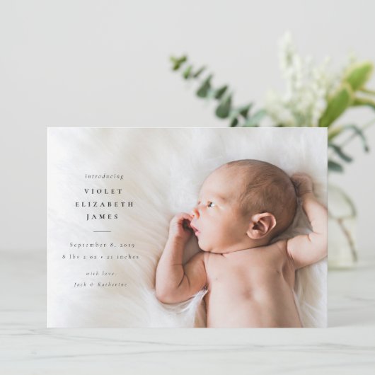 Einfache Ankündigung der Seite der Geburt (Stehend Vorderseite)