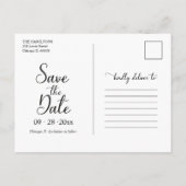 Einfache Ankündigung der Verlobung und Save the Da Postkarte (Rückseite)