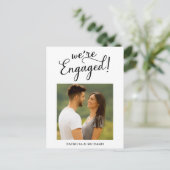 Einfache Ankündigung der Verlobung und Save the Da Postkarte (Stehend Vorderseite)