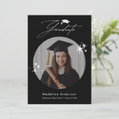 Einfache Ankündigung des Abschlusses Schwarz-weiße (Stehend Vorderseite)