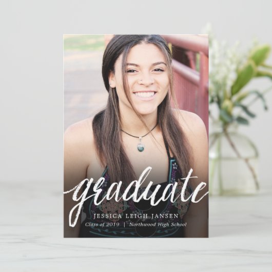 Einfache Ankündigung des Abschlusses von Handschri (Stehend Vorderseite)