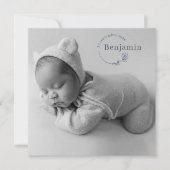 Einfache Ankündigung des Fotos für moderne Babys (Vorderseite)