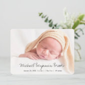 Einfache Ankündigung des Fotos für moderne Babys (Stehend Vorderseite)