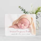 Einfache Ankündigung des Fotos für moderne Babys (Stehend Vorderseite)