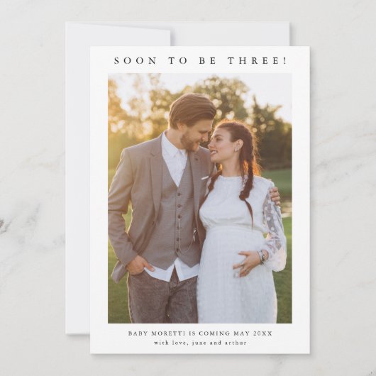 Einfache Ankündigung des Fotos Schwangerschaft (Vorderseite)